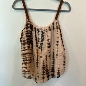 Silk Cami with Leather Straps